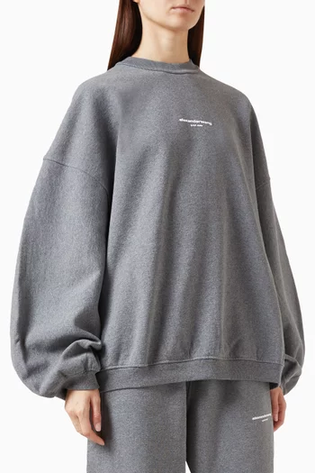 Logo-print Oversized Sweatshirt in Cotton