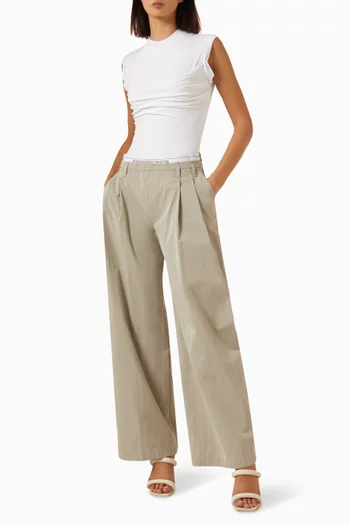High-rise Tailored Pants in Cotton-blend