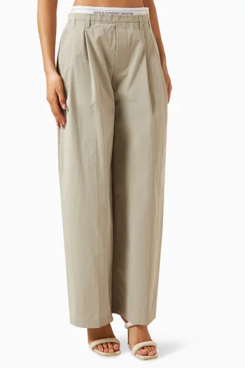 High-rise Tailored Pants in Cotton-blend