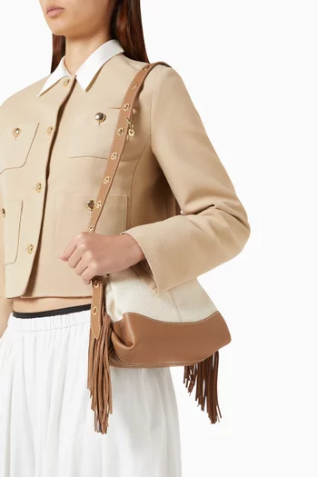 Miss M Mini Crossbody Bag in Canvas & Leather
