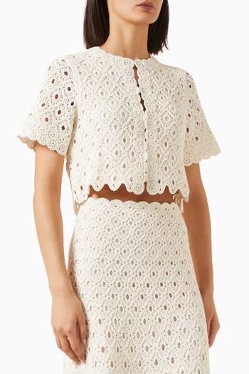 Movale Crochet-knit Top in Viscose Blend