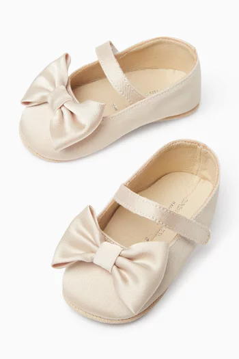Bow Ballerina Flats in Satin