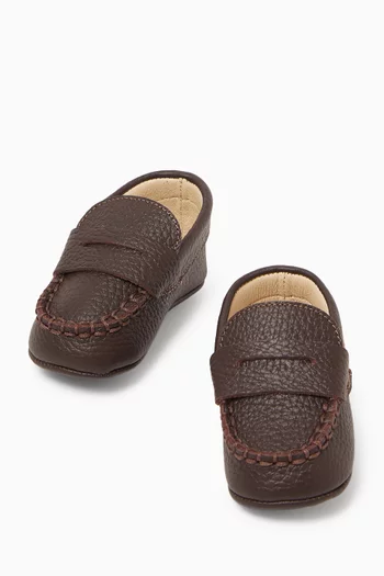 Topstitch Loafers in Leather
