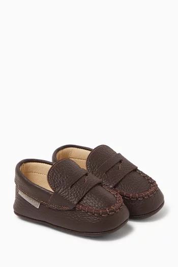 Topstitch Loafers in Leather