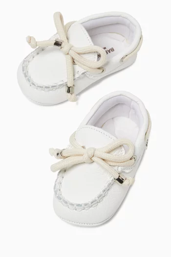Lace-Up Printed Loafers in Leather
