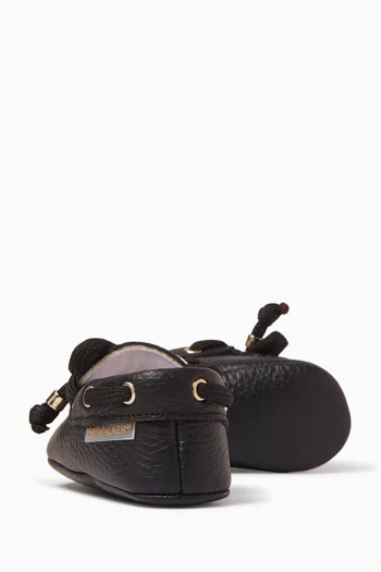 Lace-Up Printed Loafers in Leather