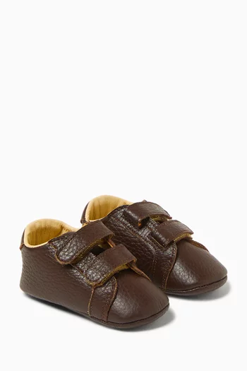 Double Velcro Strap Sneakers in Leather