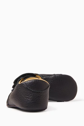 Double Velcro Strap Sneakers in Leather
