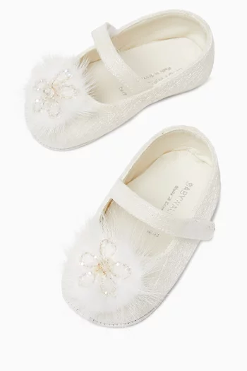 Pom-Pom Embellished Ballerina Flats