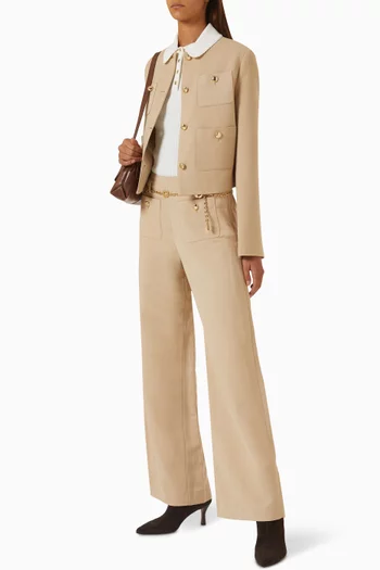 Wide-leg Pants in Linen Blend