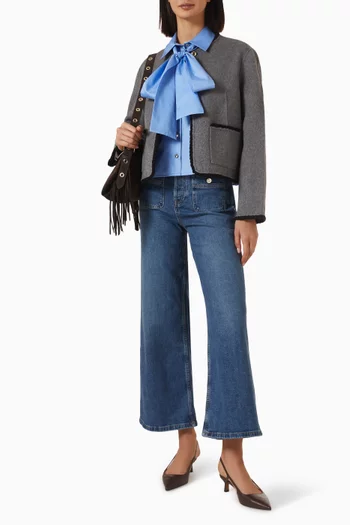 Cipunas Bow Collar Shirt in Cotton