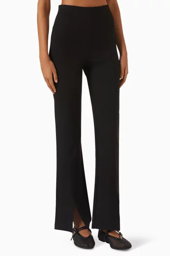 Flared-leg Slit Pants in Viscose Blend