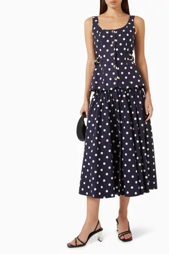 Polka-dot Midi Skirt