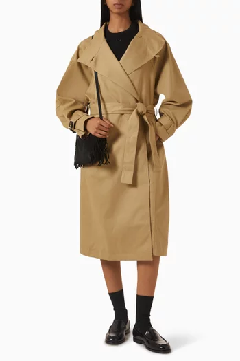 Belted Trench Coat in Organic-cotton