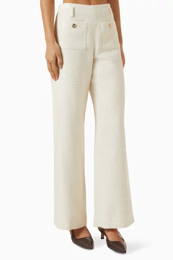 High-waist Pants in Lurex Tweed