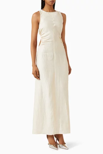 Reraly Crystal-Trim Dress in Linen-blend