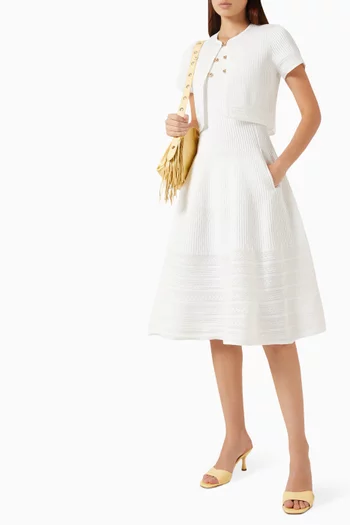 Textured Skater Midi Dress in Knit