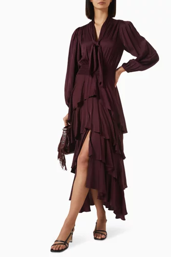 Ruffinelaty Tie-neck Dress