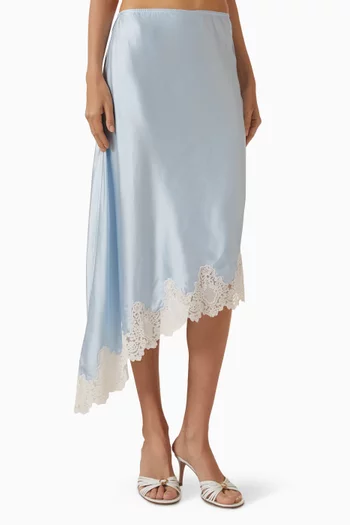 Plume Lace-trim Skirt