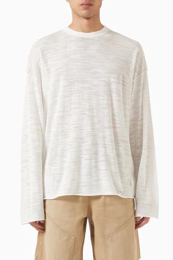 Long Sleeves T-shirt in Slub-knit