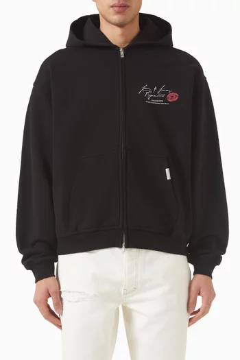 Love & Kisses Zip Hoodie in Cotton