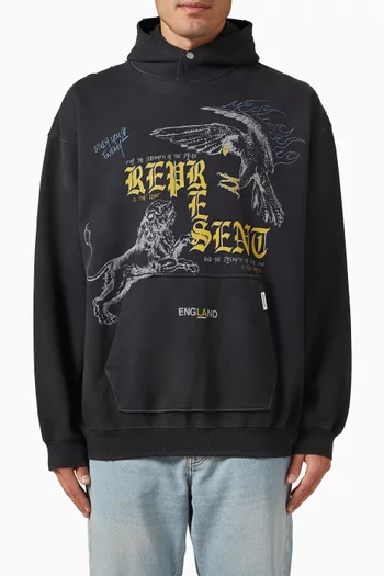 Enemy Printed Hoodie in Fleece