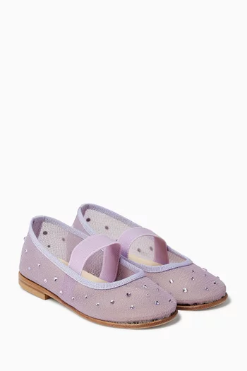 Barbara Mini Glitz Ballerina Pumps in Mesh