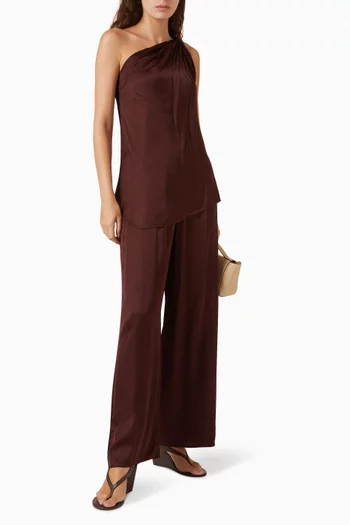 Kortez One-shoulder Top in Viscose-satin