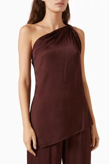Kortez One-shoulder Top in Viscose-satin