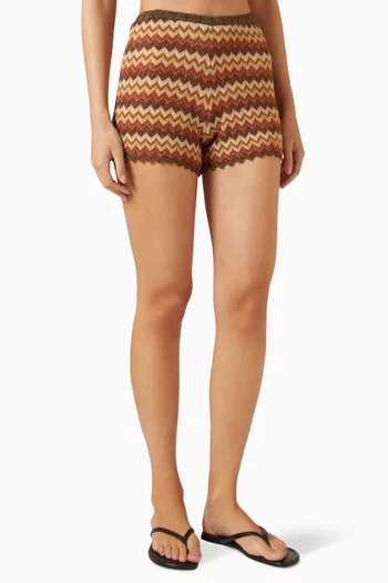 Raya Lais Stripe Shorts in Crochet-knit