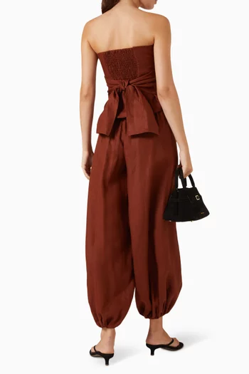 Alzira Strapless Top in Linen