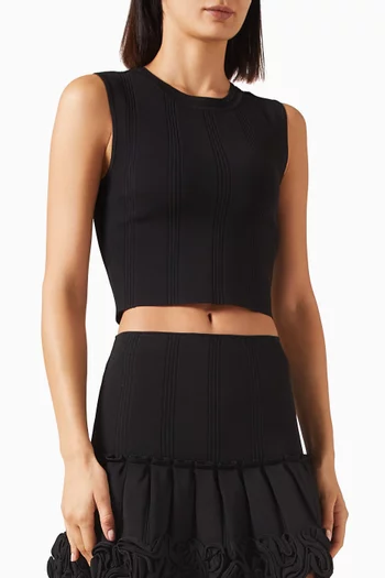 Noe Crop Knit Top in Viscose Blend