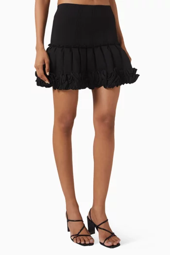 Noella Rib-knit Mini Skirt in Viscose Blend