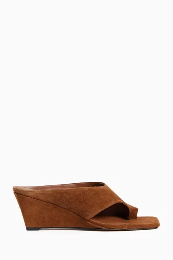 Square Toe Sandals in Suede