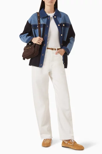 Celia Oversized Cardigan in Denim Mix