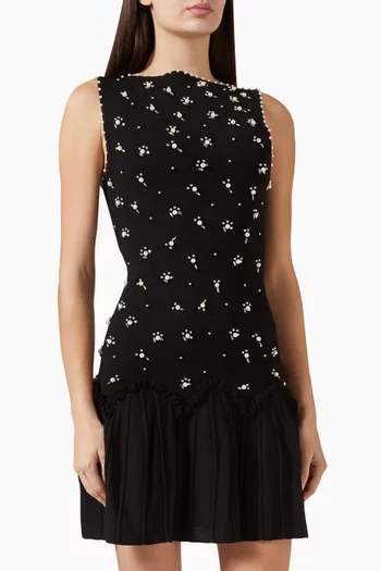 Pearl-embellished Mini Dress