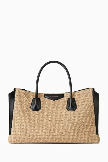 Medium Antigona Tote Bag in Raffia