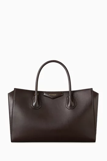 Medium Antigona Tote Bag in Shiny Grained Leather