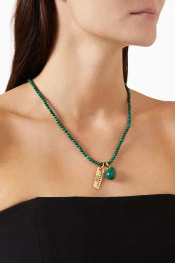 Tape Malachite Necklace in Metal