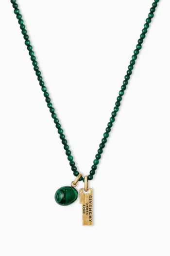Tape Malachite Necklace in Metal