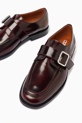 Buckle Moccasin Shoes in Leather