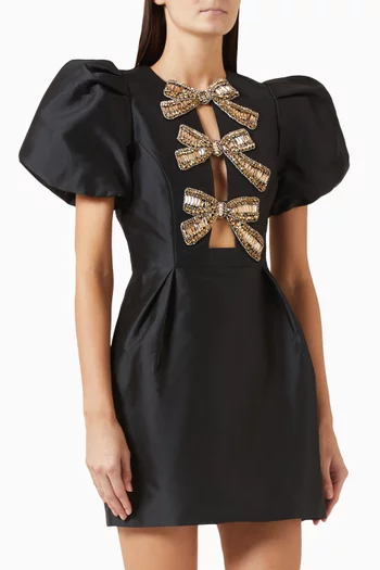 Venus Diamanté Bow Mini Dress