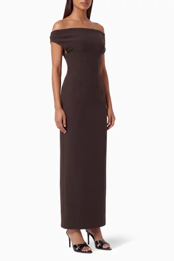 Etta Off-shoulder Maxi Dress in Crepe