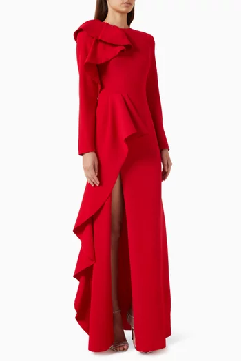 Hesperia Slit Dress in Crepe