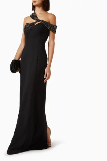 Minami Off-shoulder Gown in Crepe