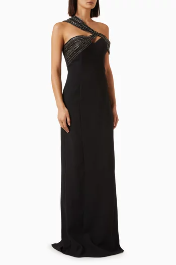 Minami Off-shoulder Gown in Crepe