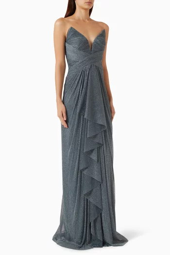 Shrub Ruffle Gown in Jersey