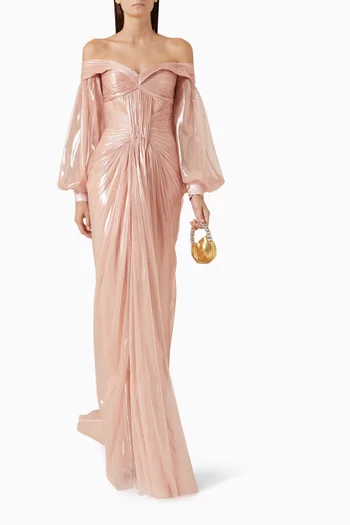 Allaire Off-shoulder Gown in Tulle