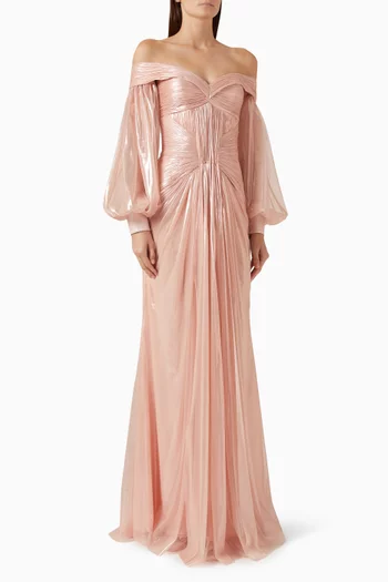 Allaire Off-shoulder Gown in Tulle