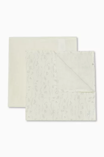 Doudou Swaddle Blankets in Organic Cotton , Set of 2
